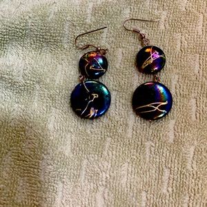 Glass-beaded earrings